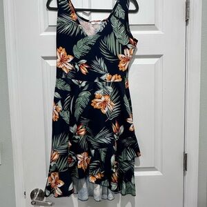 Tropical Floral High-Low Dress